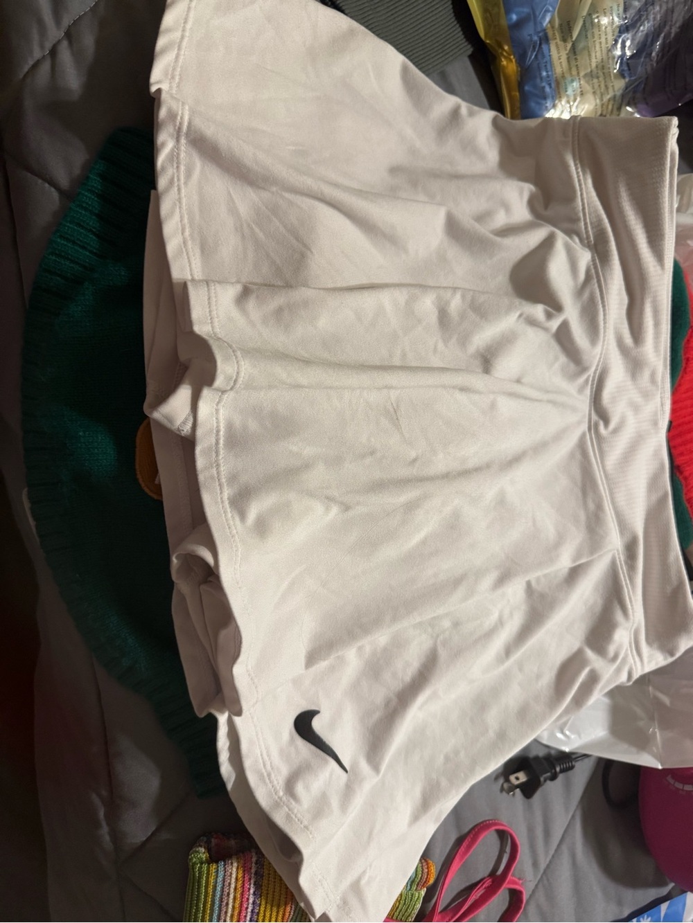 Nike White Women's Athletic Skort with Black Swoosh